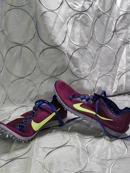 Nike Other - Nike Maroon Kids Track Spikes with Neon Yellow Swoosh Size 5 Boys C20